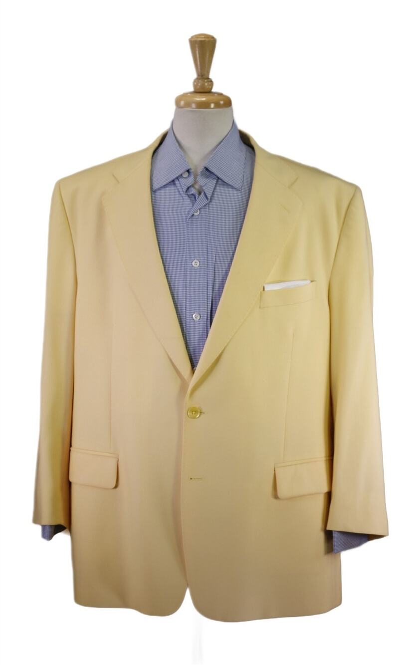 d. Fine Las Vegas Solid Pale Yellow Super 100's Wool Blazer Jacket 48R